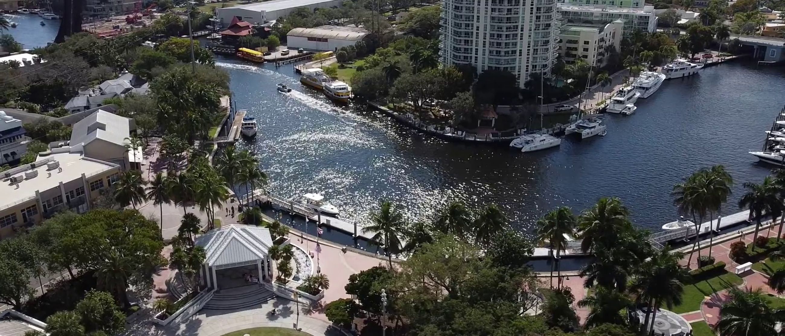 The New River and yacht basin at Fort Lauderdale from the air