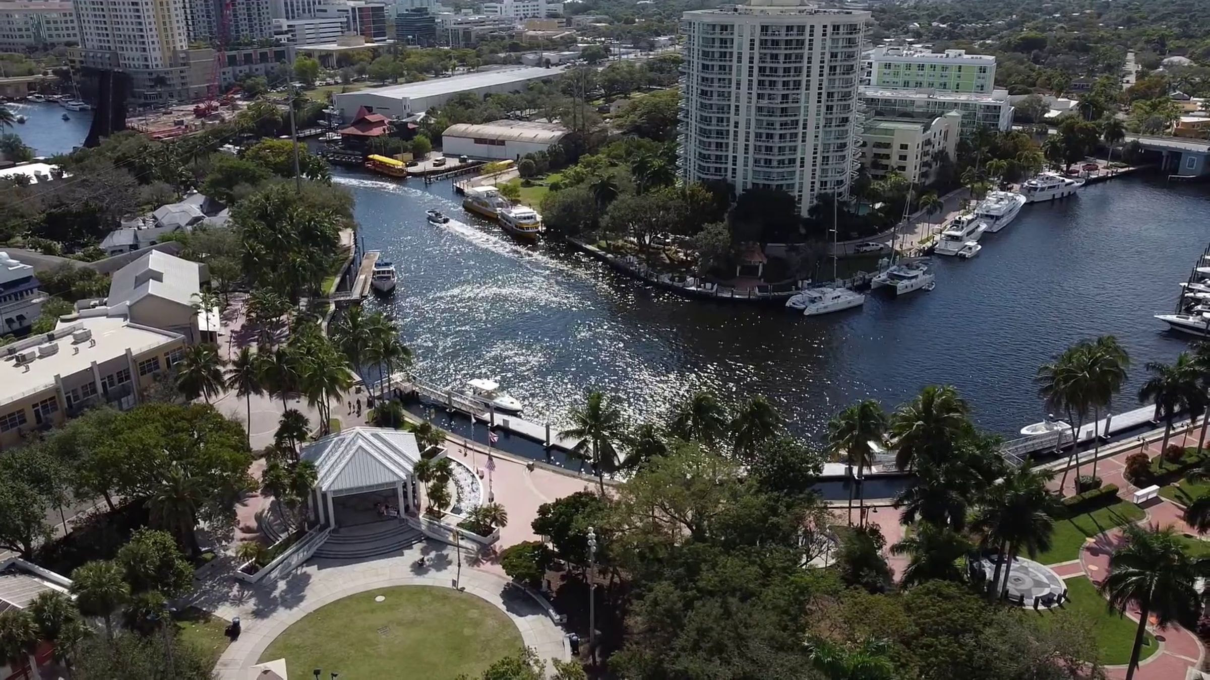 The New River and yacht basin from above